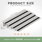 4"H x 34"L Door Threshold Ramp with Fixable Screws, Stable Portable Aluminum Ramp for Wheelchairs, Walkers, Scooters, and Power Chairs