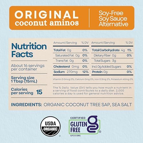 Coconut Secret Organic Liquid Coconut Aminos - Low Sodium Soy Sauce Alternative for Cooking, Dipping, and Marinating - Perfect for Vegan, Keto, and Paleo Diet - 8Oz, 2 Pack