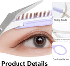 Eyebrow Trimmer Scissor,Eyebrow Trimmer for Women Men,Eyebrow Scissors with Comb,Non-Slip Eyebrow Cutter Eye Brow Razors,Eye Brow Shaper Trimming Scissors Makeup Tool (Black)