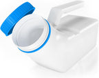 Urinals for Men Glow in The Dark Lid,Thick Firm Male Urinal Bottle with Lid 32oz./1000mL (White), Screw on Lid Urine Collection Containers