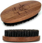 Black Walnut Wood Boar Bristle Hair Beard Brush for Men, Pocket Travel Men's Wooden Small Soft Beard Brush (Black Walnut)