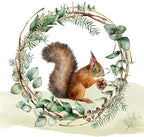 20 Napkins Animal Motifs Squirrel in Natural Wreath as Table Decoration Paper Napkins with Motif Also for Decoupage and Decoupage 33 x 33 cm