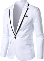 Cloudstyle Mens Casual Slim Fit Suit Jacket 1 Button Daily Blazer Business Sport Coat Tops