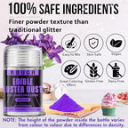 RBUGR Luster Dust Edible, 12 Colors Edible Glitter Pack, Cocktail Food Glitter Edible Dust, Vegan Edible Shimmer, Drink Powder for Cakes Cookies Chocolates Baking（4g/0.14oz）