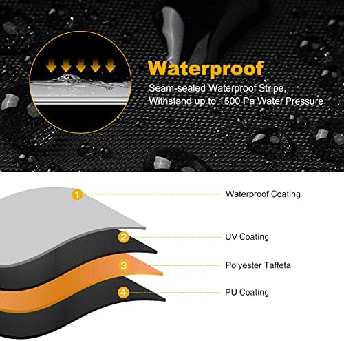NEVERLAND ATV Cover Waterproof Heavy Duty 4 Wheeler Cover Quad Cover All Season Weather Proof Outdoor UV Protection for Polaris Yamaha Suzuki Honda (Black XLarge)