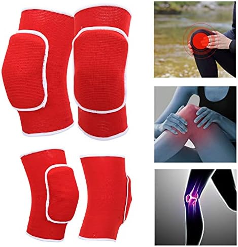 1 Pair Protective Knee Pads,Thicken Sponge Brace Knee Guards,Knee Pads for Dance Yoga Multi Sports (Red)