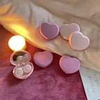 4 Packs Heart Shape Contact Lens Cases, Travel Eye Contacts Case Box Holder, Portable Contact Lenses Tweezers Remover Tool Solution Bottle Kit for Daily Outdoor Traveling (Dark Pink)