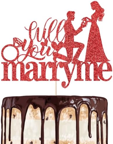 Will You Marry Me cake topper ，suitable for Engaged Cake Topper， Wedding Cake Topper, Bridal Shower -Engagement Wedding Party Decorations Supplies
