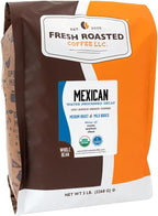 Fresh Roasted Coffee, Organic Mexican Water-Processed Decaf Whole Bean Coffee, Medium Roast, USDA Organic, 100% Single Origin, Kosher, 5 lb (80 oz)