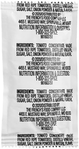 French's Tomato Ketchup, Single Serve Packets, 9 Gr., 50 pcs. (9, 50, Gram)