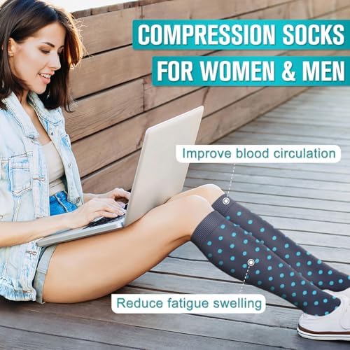 Copper Compression Socks for Women & Men (6 pairs) - Best Support for Nurses, Running, Hiking, Recovery