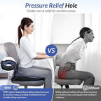 ZIKEE Dual U-Shaped Donut Pillow for Tailbone Pain, Hemorrhoid Pillow for Sitting with Pressure Relief Hole & Slope Design, Donut Seat Cushion for Coccyx, Postpartum & Post Surgery Sitting Relief