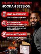 Hookah Coals Flats Coconut Charcoal for Hooka – 30 Count Value Pack Premium Quality 15mm (1x1x0.6 in) – M. ROSENFELD 100% Natural Coconut Hooka Charcoal for Hookah – NOT Quick Light Charcoal Pills