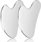 2Pcs Gua Sha Facial Tools Guasha for Face - Stainless Steel Gua Sha Tool - Massager Tool for Jawline & Chin,Fascia Massage Tool, Lymphatic Drainage Massager a