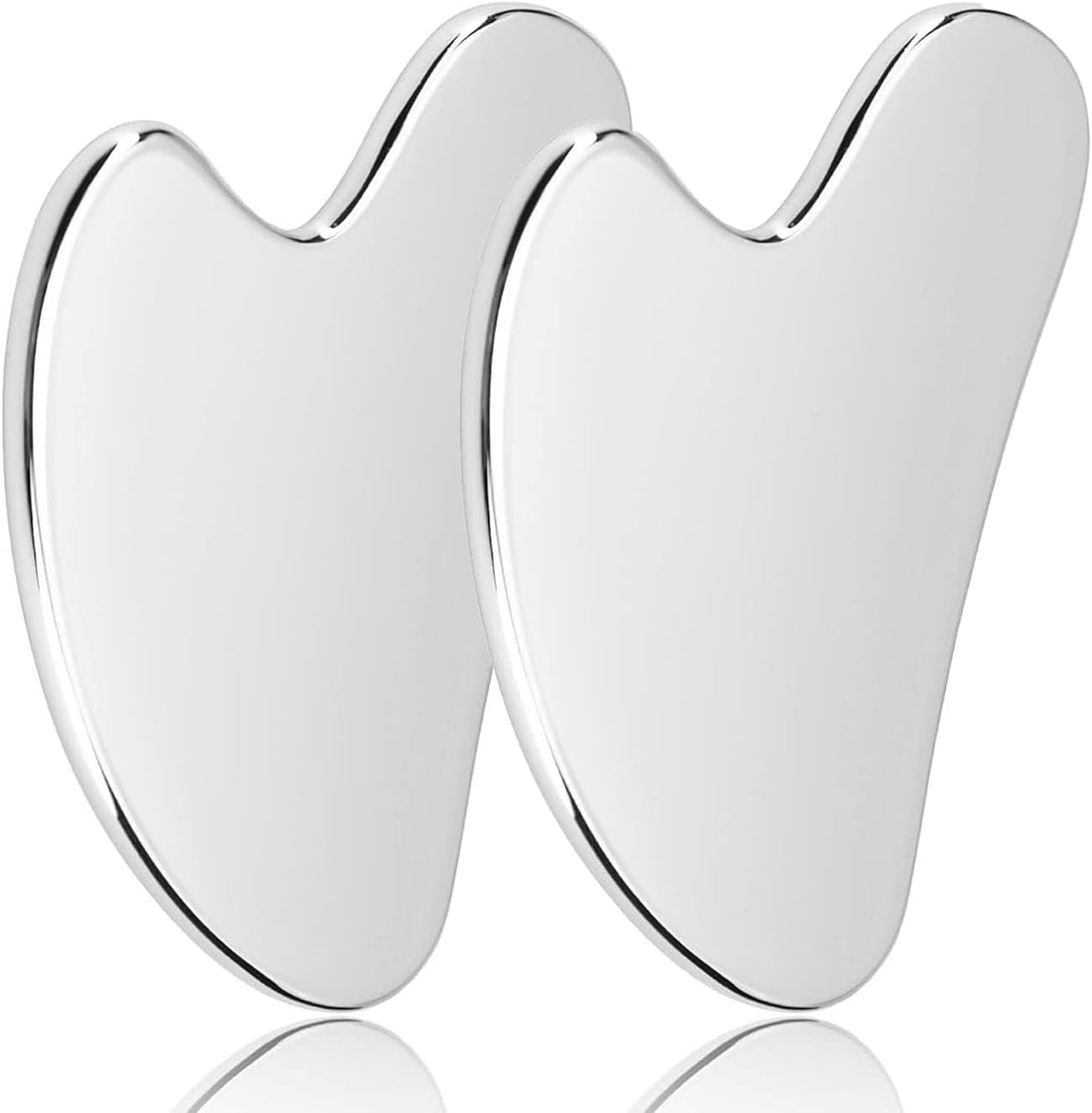 2Pcs Gua Sha Facial Tools Guasha for Face - Stainless Steel Gua Sha Tool - Massager Tool for Jawline & Chin,Fascia Massage Tool, Lymphatic Drainage Massager a