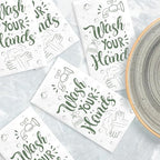 200Pcs Wash Your Hands Paper Napkins 3 Ply Disposable Green Hand Towels Bathroom Guest Napkins for Kitchen Wedding Anniversary Baby Shower Supplies