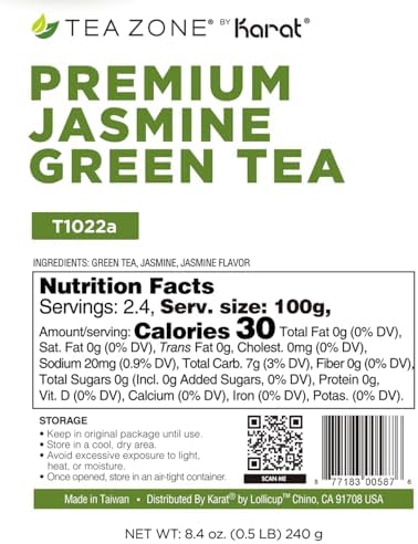 Tea Zone 8.5 oz Premium Jasmine Green Tea Bag