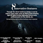The New LED Illuminated Hiking Poles launched in 2026 are Suitable for Night Hiking and All-Weather Exploration. Continuous 8-Hour Lighting, Suitable for Hiking, Camping