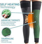 2Pcs KNEECA Tourmaline Acupressure Selfheating Knee Sleeve, Tourmaline Acupressure Self-Heating Shaping Socks, Mugwort Acupressure Shaping Knee Pads, Wormwood Self-Heating Knee Pads for (Black,L)