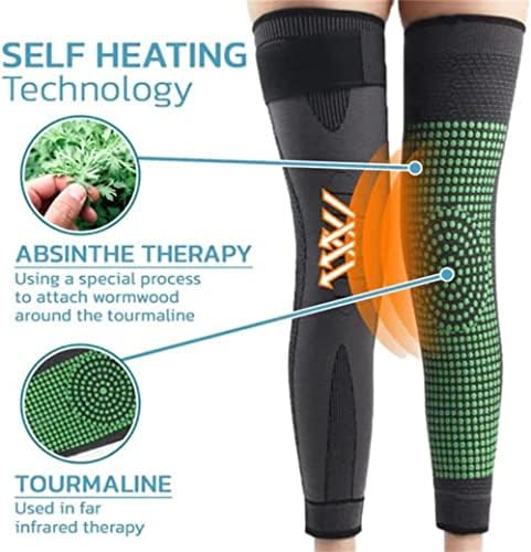 2Pcs KNEECA Tourmaline Acupressure Selfheating Knee Sleeve, Tourmaline Acupressure Self-Heating Shaping Socks, Mugwort Acupressure Shaping Knee Pads, Wormwood Self-Heating Knee Pads for (Black,L)