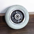 2 Pcs 7 Inch Electric Wheelchair Front Wheel Replacement, 7x1 3/4 Pneumatic Rubber Tire, Aluminum Alloy Wheel Hub, Bearing：8mm