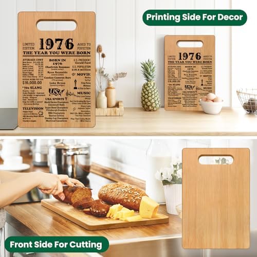 50th Birthday Gifts for Women Men, 1976 Cutting Board Decorations Birthday Gifts for Her Him, 50 Year Old Birthday Gift for Women Men, Unique Back in 1976 Cutting Board Turning 50