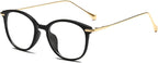 LJCZKA Blue Light Blocking Glasses Women Men Retro Round Eyewear Frame Computer Cat Eye Glasses Clear Lens Eyeglasses