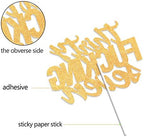 Thirty Seven Gold Glitter Cake Toppers 37 Years Old 37th Birthday Anniversary Party Decorations Supplies