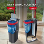 O-Cedar H2prO Flat Mop System | Quick Cleaning Tool | Clean with Water | Machine Washable Reusable Microfiber Mop Pad | Safe on Wood Floors, Vinyl, Tile, Baseboards, Walls