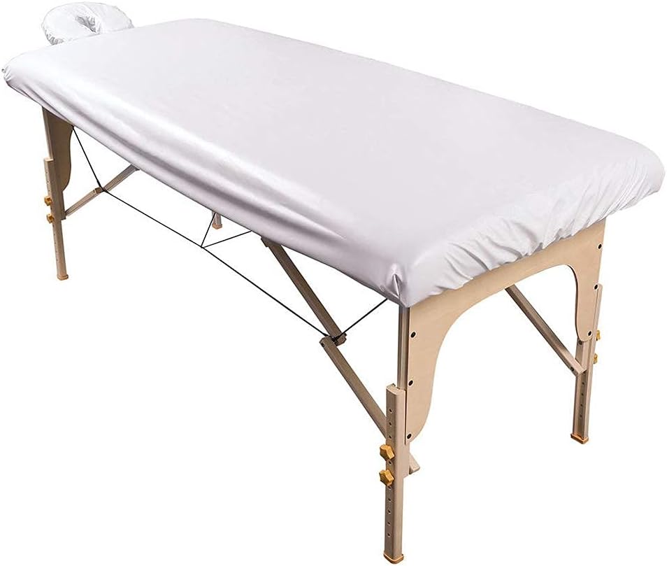 ForPro Professional Collection Waterproof Massage Table Cover, Protective Spa Treatment Sheet Set for Massage Tables, Machine Washable, Includes Massage Fitted Sheet and Face Rest Cover, White