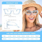 2 Pack Oprah Style Reading Glasses for Women Blue Light Blocking, Cute Oversized Square Computer Readers Spring Hinge