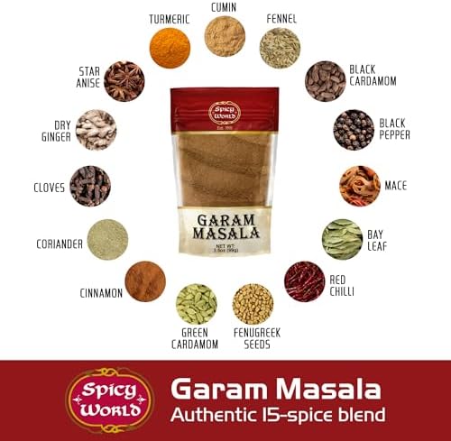 Spicy World Garam Masala Powder 3.5 Oz | Salt Free, Vegan | Indian Origin | Garam Masala Spice Powder