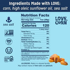 LOVE CORN Sea Salt | Delicious Crunchy Corn Natural Snack | 4 Ounce x 1 Bag | Non-GMO, Low-Sugar, Gluten-Free, Plant Based, Vegan, Low Sugar