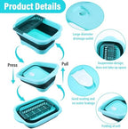 Kifmurase 2PCS 2.91 Gallon(11L) Collapsible Dish Basin with Drain Plug, Multiuse Portable Bucket with Sink for Kitchen, RV, Outdoor Camping, Space Saving Foldable Storage Tray Sink Tub Dishpan