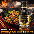Legend Cookhouse Chinese Lo Mein Sauce, Chow Mein Stir Fry Sauce for Noodles, Fried Rice, Vegetables, Chicken, Beef & Shrimp, Authentic Guyanese Chinese Fusion Flavor, 12 Oz Bottle