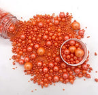 Weraru Edible Orange Pearl Sugar Sprinkles Candy Mixing Size Baking Edible Cake Decorations Cupcake Toppers Cookie Decorating Celebrations Wedding Shower Party Chirstmas Supplies 130g/ 4.58oz