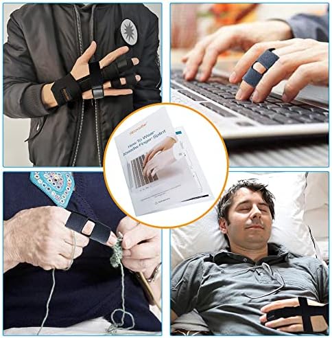 Abaadlw Trigger Finger Splint 2 Pcs, Adjustable Index Finger Splint, Finger Splint Middle Finger, Ring Finger Splint, Pinky Finger Splint,Hand Brace