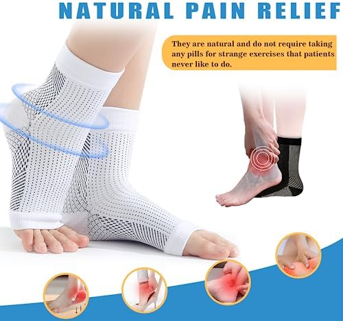 Neuropathy Socks for Women, 6Pairs Soothe Compression Socks for Neuropathy Pain, Ankle Brace Plantar Fasciitis Swelling Relief
