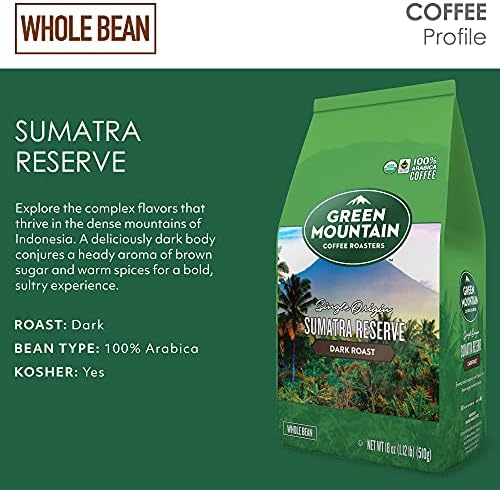 Green Mountain Coffee Roasters Sumatra Reserve, Whole Bean Coffee, Bagged 18 oz