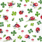 IHR Ideal Home Range Party Napkins Disposable 3-Ply Paper Lunch Napkin Pack, 6.5" x 6.5", Lucky Ladybug, 20-Count