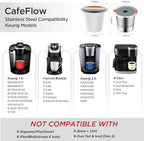 Noalto Reusable K Cups and Coffee Pods,Universal stainless steel k Cups for Keurig 2.0 and 1.0 Coffee Makers machine(2pack)
