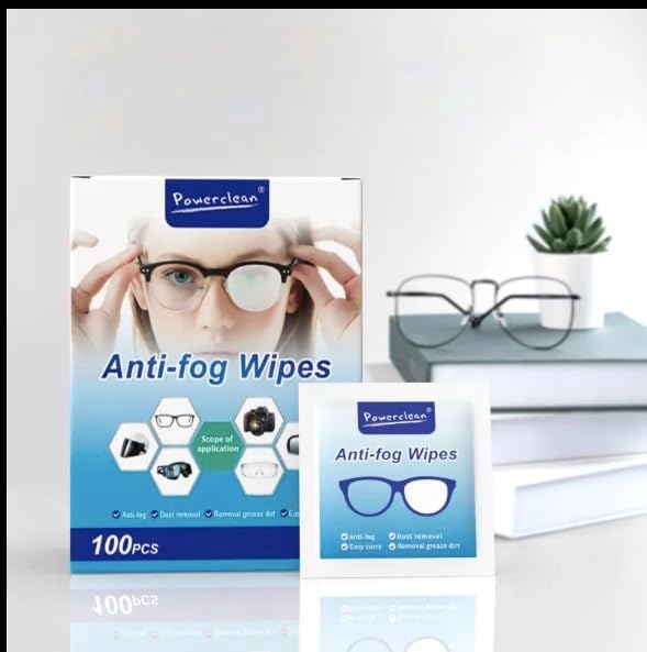 Anti Fog Wipes for Glasses (100-pack) | Pre-Moistened, Quick-Dry & Scratch-Free for Laptop Screens, Optical Lens, Goggles, Smart Phone Screens and Watch Screens