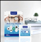 Anti Fog Wipes for Glasses (100-pack) | Pre-Moistened, Quick-Dry & Scratch-Free for Laptop Screens, Optical Lens, Goggles, Smart Phone Screens and Watch Screens