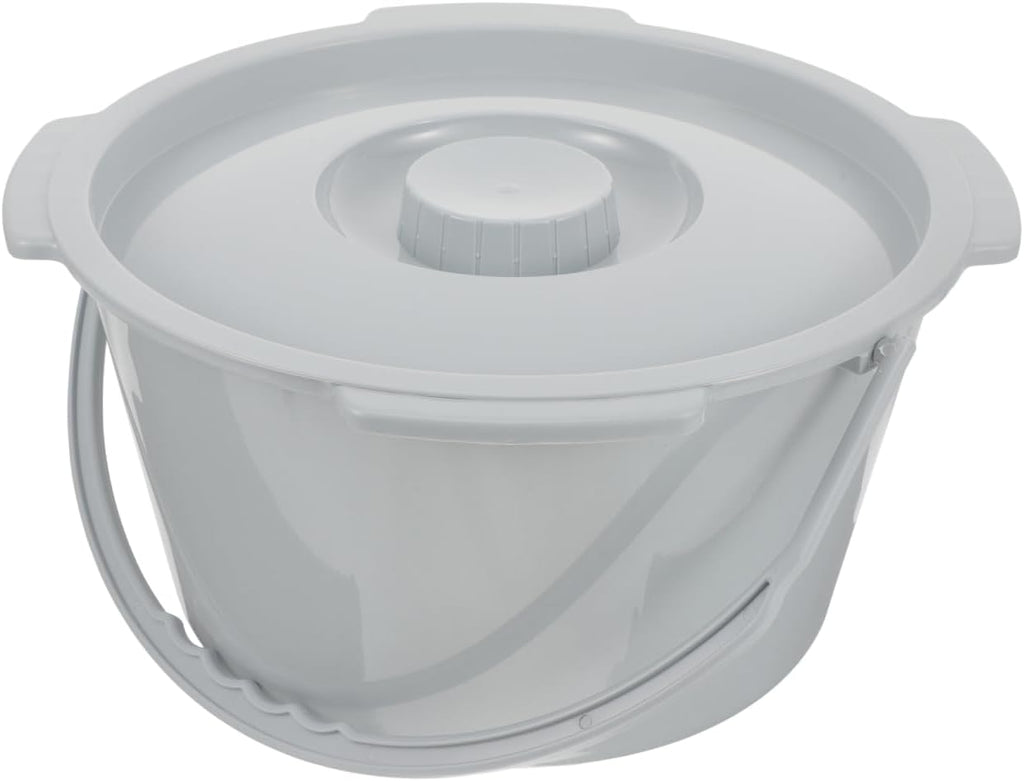 FRCOLOR Portable Toilet for Elderly with Handle and Lid 12.2 Inch Splash-Proof Chamber Pot Bedside Urinal Commode Chair for Bathroom Safety and Daily Living Assistance