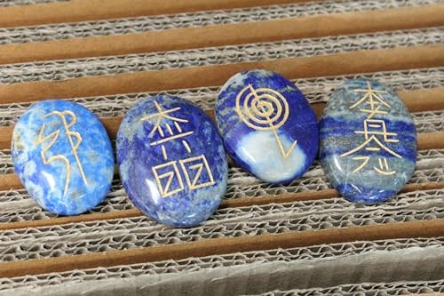 Jet International Lapis Lazuli Usui Reiki Healing Set Chakra Balancing Meditation Gemstone Spiritual Energized Positive Mental Peace Prosperity Growth Bonding Relationship De-Stress Anxiety