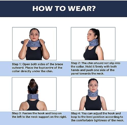 Wonder Care Neck Brace for Sleeping Cervical Collar Adjustable Neck Support Brace Relief Cervical Spine Pressure Ideal for Travel, Office Workers & Neck Injury Recovery, Medium