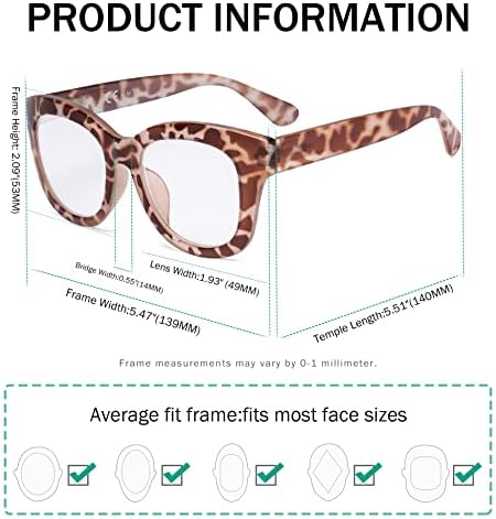 Eyekepper Oversized Reading Glasses - Retro Readers for Women Reading - Brown/Tortoise Frame +2.75