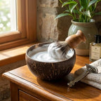 Natural Coconut Shell Shaving Soap Bowl – Handcrafted Shaving Mug & Cup for Men, Naturally Odor-Free, Lightweight, Built for Durability, Perfect for Bowl Shaving & Wet Shave