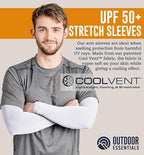 OutdoorEssentials UV Sun Protection Arm Sleeves - Compression Arm Sleeve, UV Arm Sleeves Men, Women - Golf Cooling Sleeves