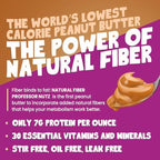 Professor Nutz Organic Peanut Butter- Low Calorie, Nut Butter, Natural Peanut Butter, Natural Fiber, Healthy Peanuts, Great source of Protein, 30 Essential Vitamins (12.41 Oz, Chocolate)
